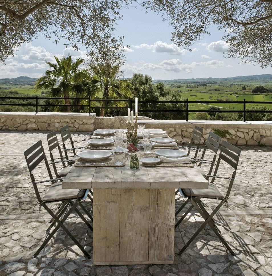finca serena mallorca comedor exterior. 