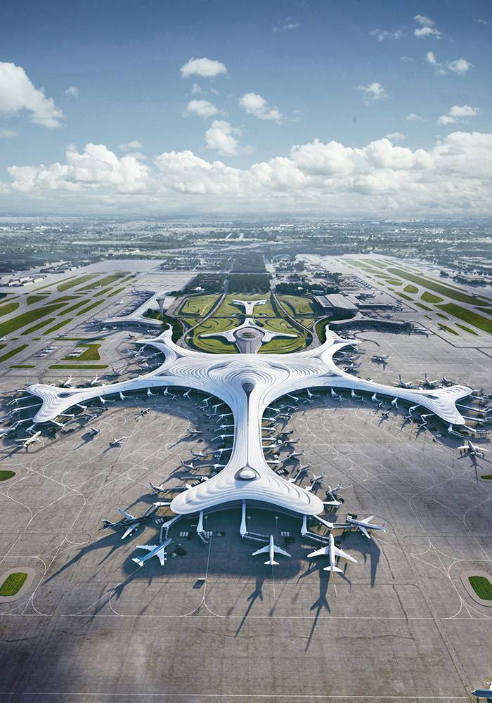 Propuesta para la terminal 3 del aeropuerto internacional de Harbin Taiping, China, de MAD Architects