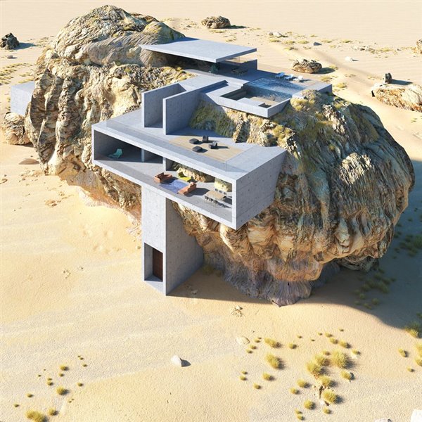 casa dentro de una roca