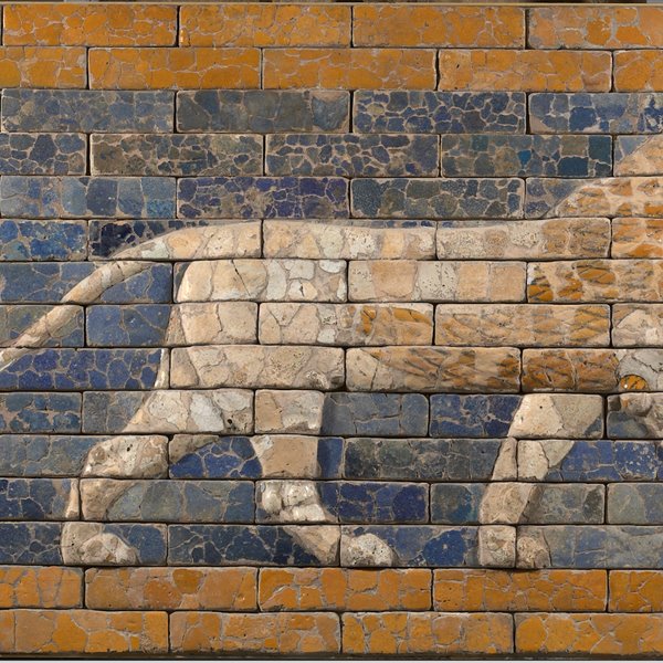 El León de Babilonia, un mural de terracota vidriada levantado hacia 575 a.C.