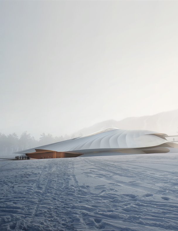 Edificios nevados creados por grandes de la arquitectura 