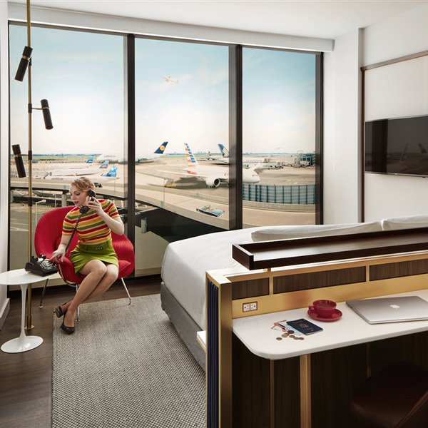 Interior de la habitación del hotel de la terminal TWA del JFK
