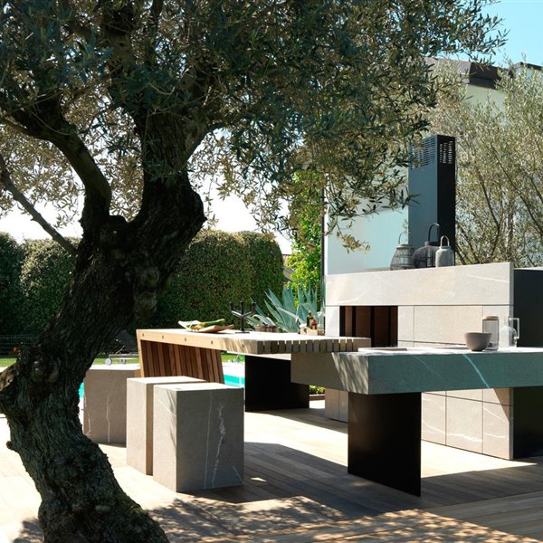 Vista lateral de la nueva cocina diseñada por Andrea Bassanello