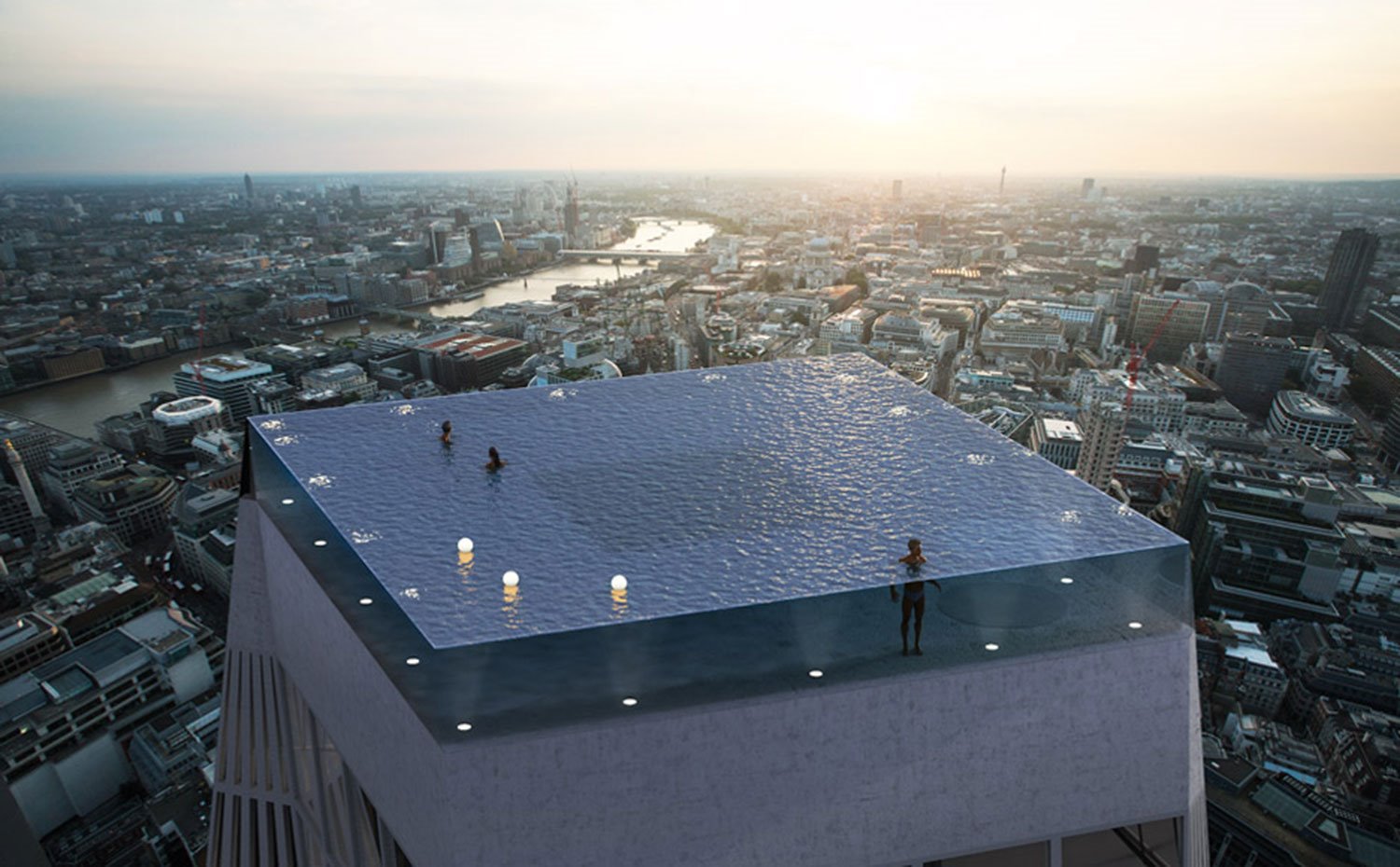 Piscina infinita con vistas de 360 grados a Londres