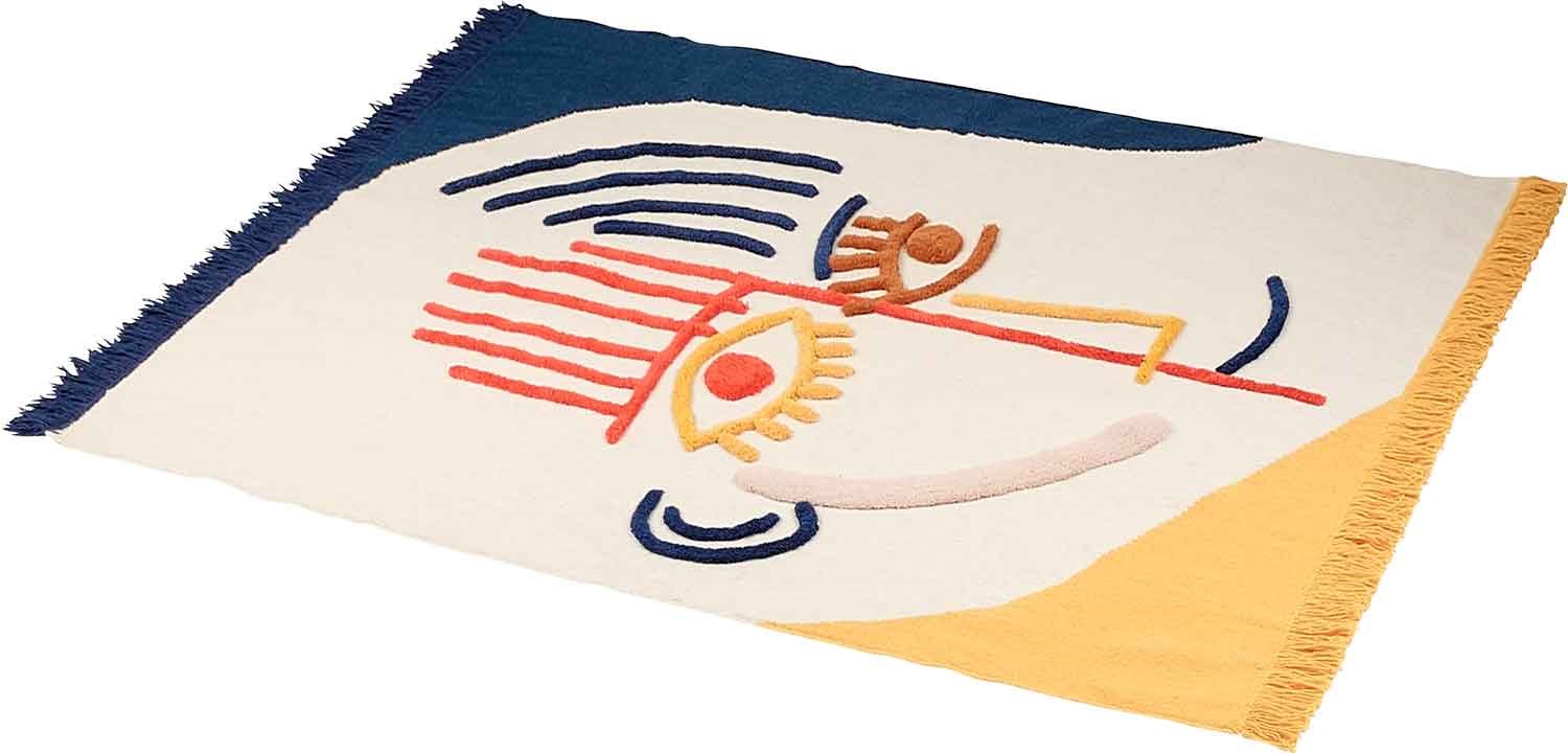 Alfombra-Oscar-para-Habitat-con-dibujo-Picasso