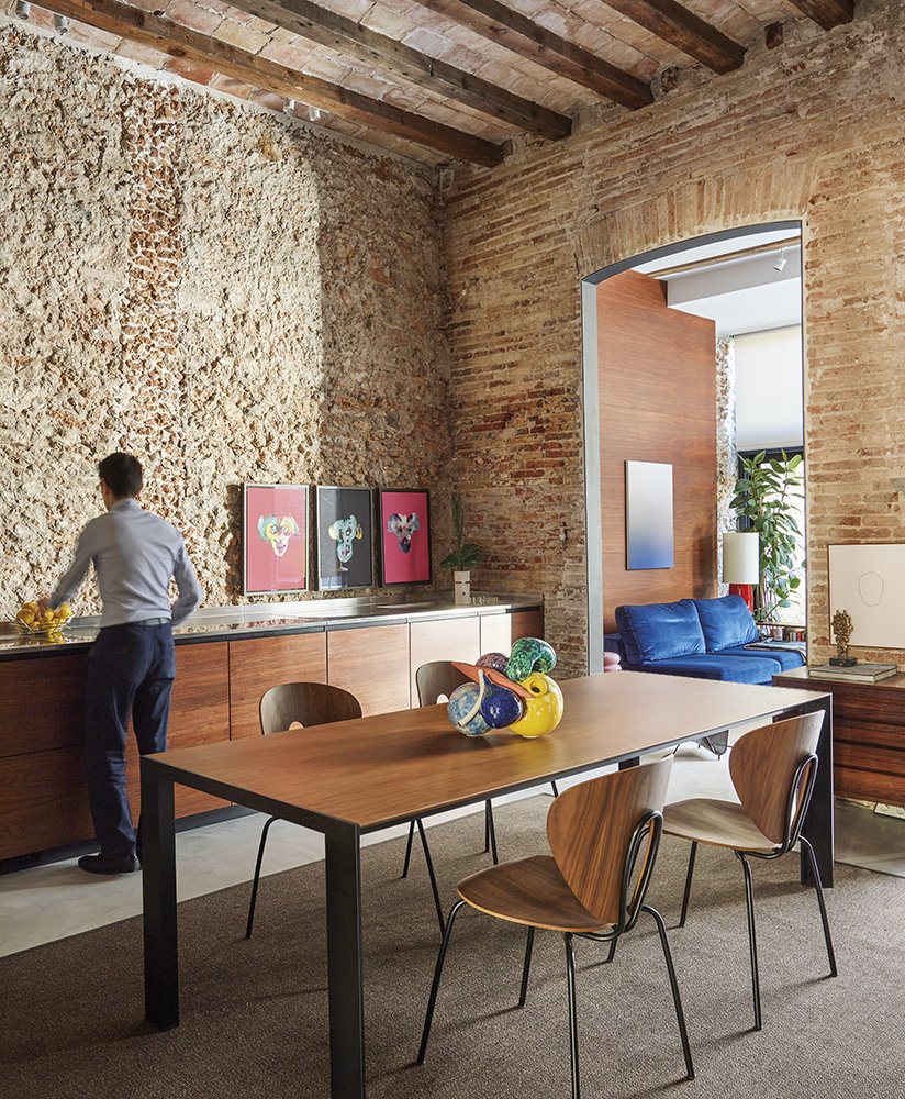 casa rardo architects comedor piedra ladrillo