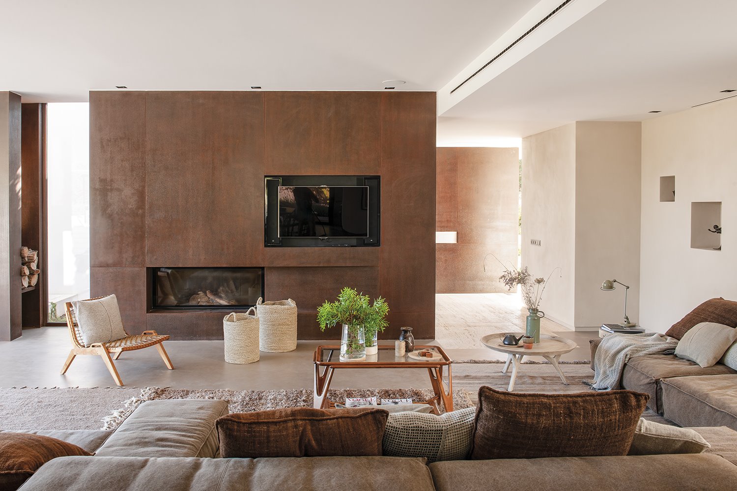 casa jairo arquitecto salon chimenea