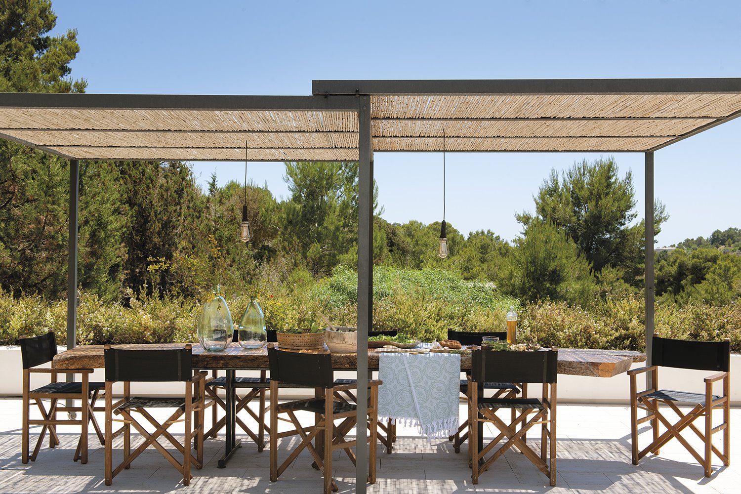 casa jairo arquitecto terraza pergola comedor exterior