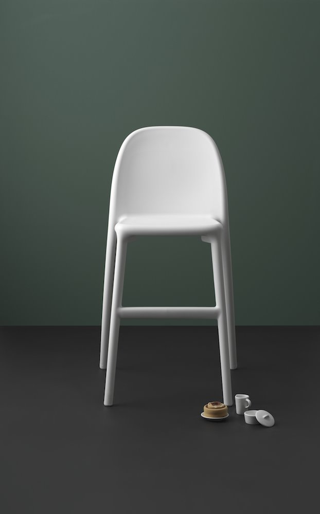Taburete de plastico blanco moderno de Ikea
