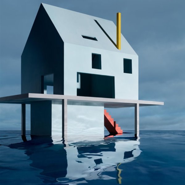 James Casebere casa azul sobre agua (1)