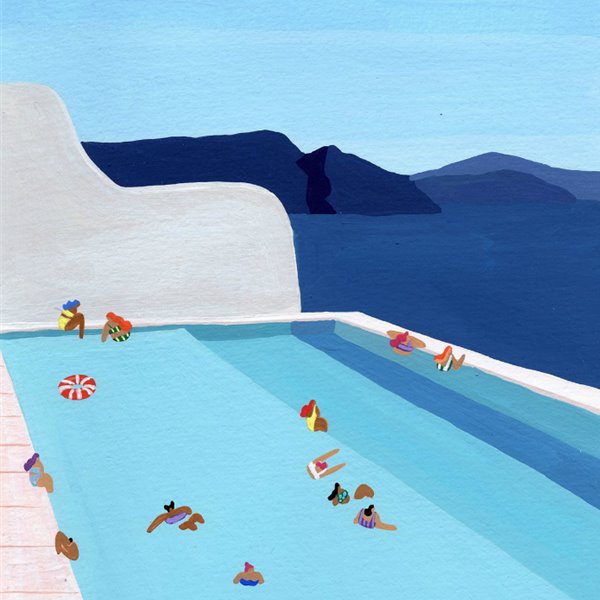 Joanne Ho pinta piscinas en las que querrás quedarte a vivir para siempre