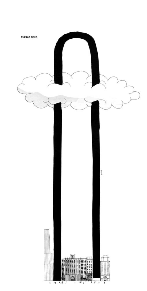 the big bend dibujo rascacielos nubes