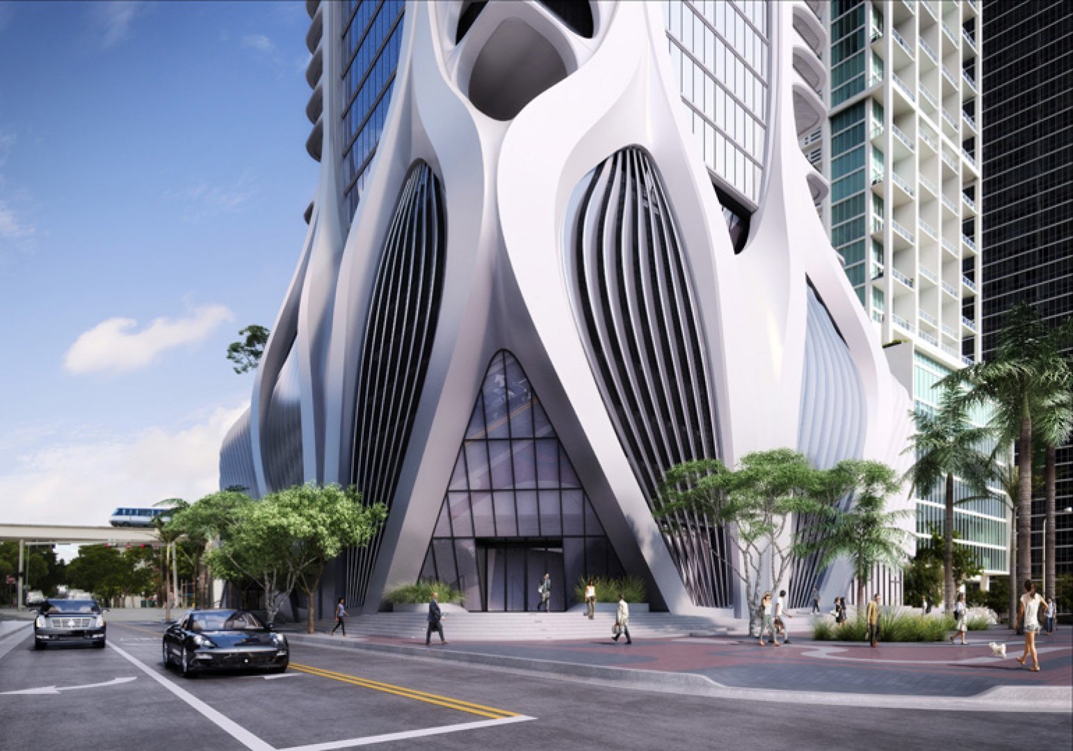 Entrada edificio Zaha Hadid Miami