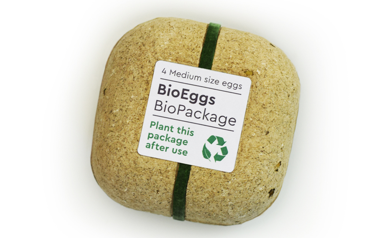 Envase de cartón reciclable para llevar huevos Biopack