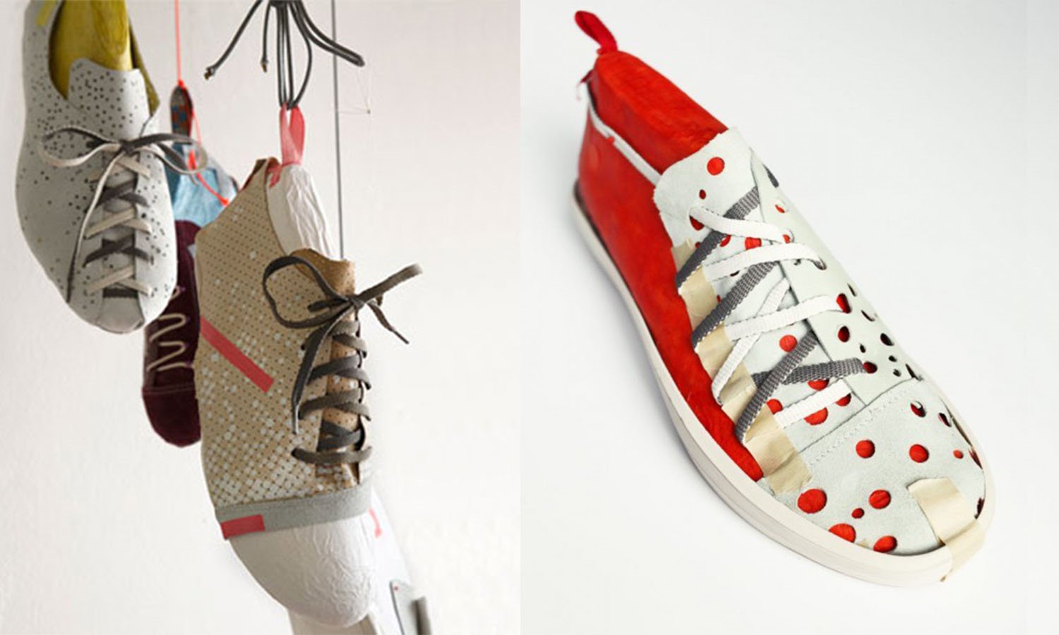 Zapatos pelotas diseñados por Hella Jongerius para Camper. Hella Jongerius transformó los modelos Pelotas, Peu, Imar y Brothers en el 2010.