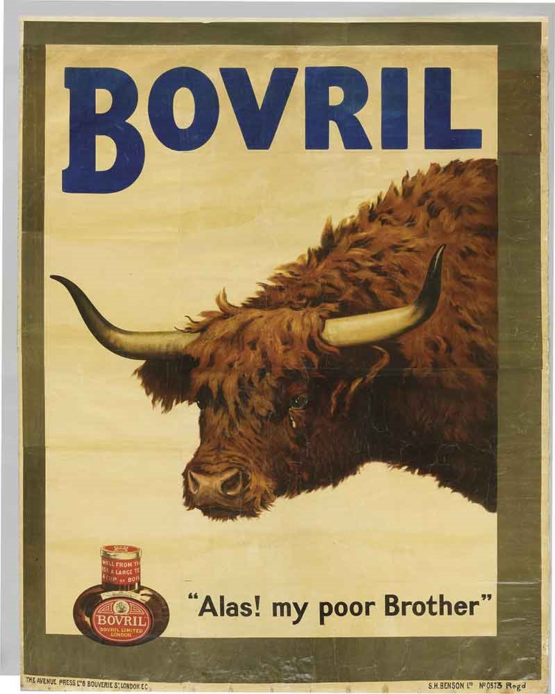 Alas My poor brother de W.H. Caffyn para Bovril poster-publicidad-exposicion-food-bigger-than-the-plate-del-victoria-and-albert-museum-de-londres