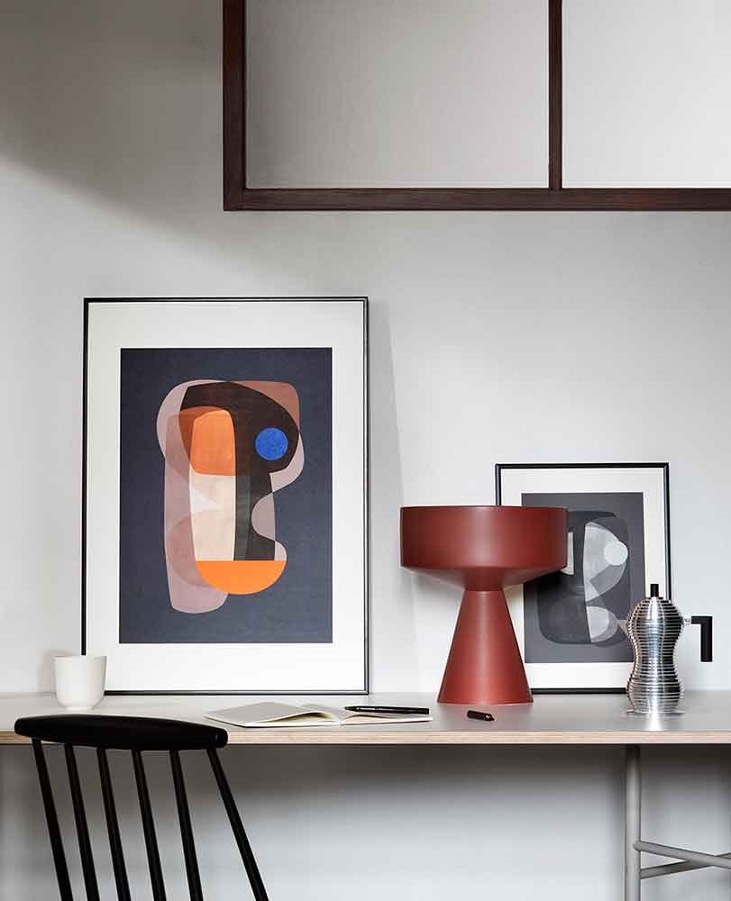 cuadro-para-decorar-la-casa-naranja-azul coleccion The Abstracts atelier Cph