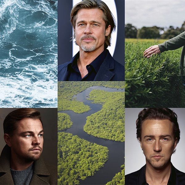 Famosos que protegen el medio ambiente Brad Pitt, Leonardo di Caprio, Edward Norton y Meryl Streept