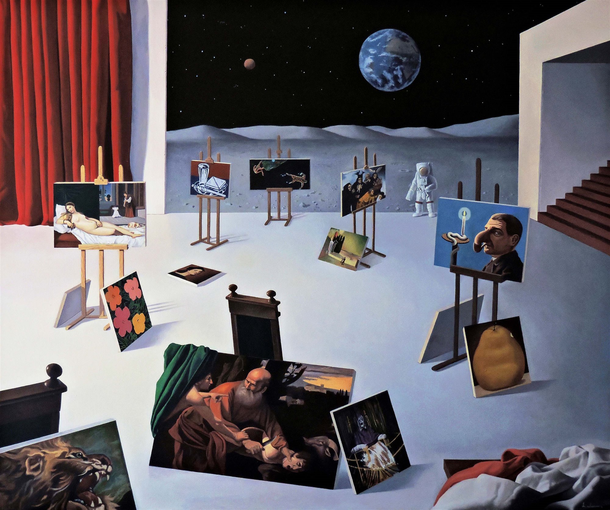 Joaquín Lalanne Paseo nocturno 2019 oleo sobre lino 100x120cm