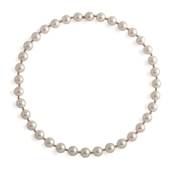 collar de perlas australianas y oro rosa grassy
