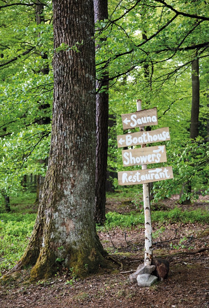 bosque de coniferas en el hotel rural en Suecia Stedsans in the woods