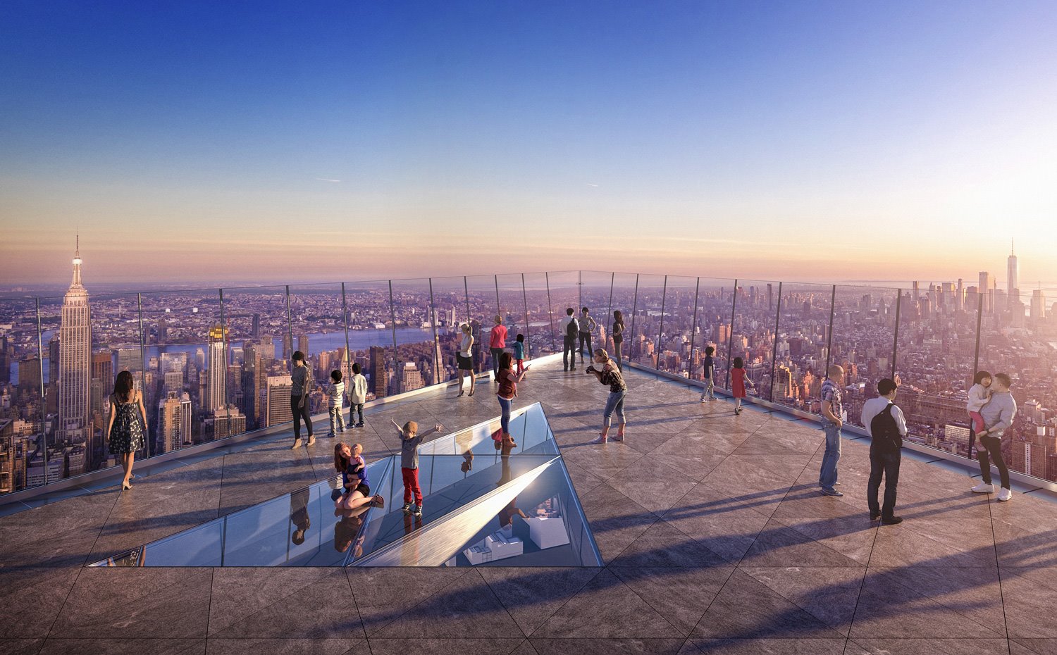 Plataforma triangular desde lo alto de Hudson Yards
