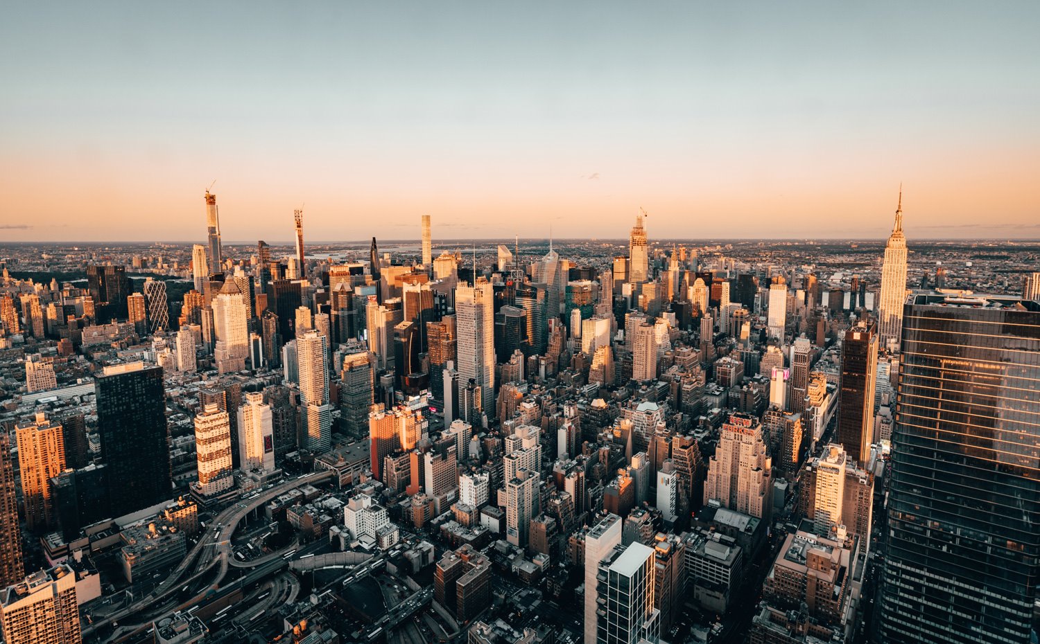 Vista este desde Edge de la ciudad de Nueva York