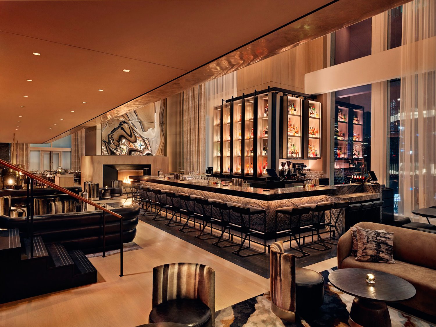 bar-Fireplace Hero-del-hotel-Equinox-de-Nueva-York