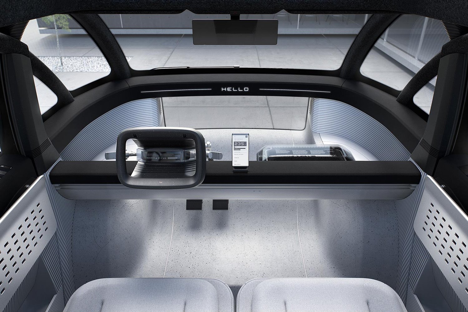 coche eléctrico compartido Canoo interior smartphone
