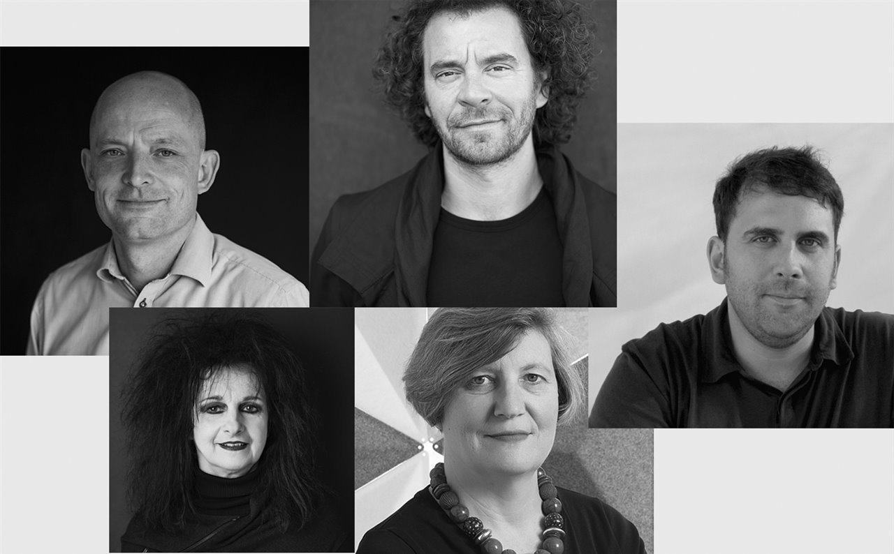 El jurado del International Velux Award 2020. De izquierda a derecha y de arriba abajo: Martin Pors Jepsen, Juri Troy, Sebastián Adamo, Odile Decq y Nóra Demeter