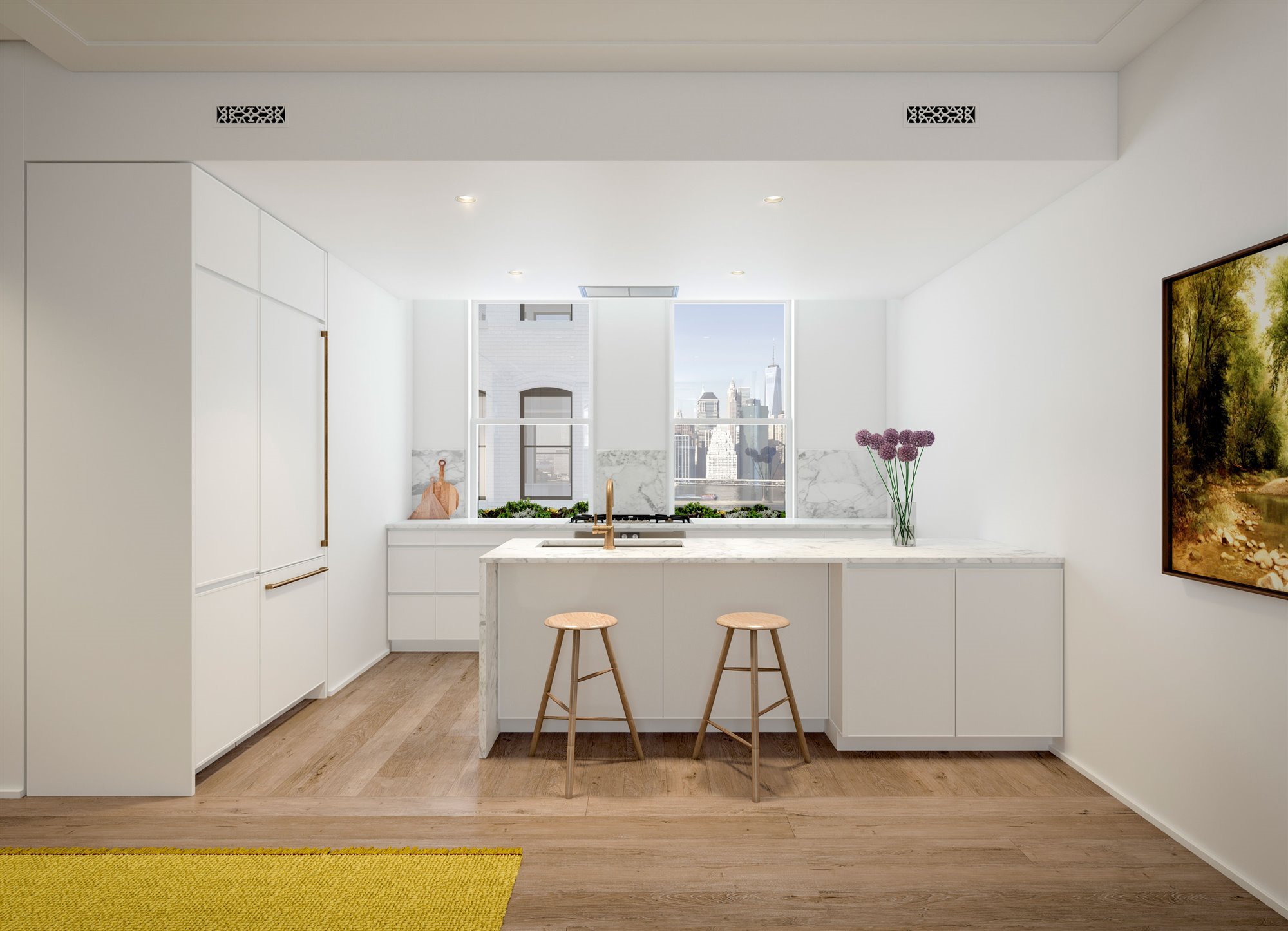 CH Kitchen 0524-1. Cocina blanca loft The Standish Brooklyn
