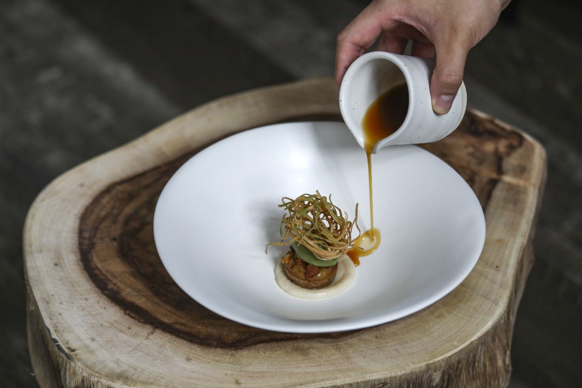 Plato de alta cocina vegano