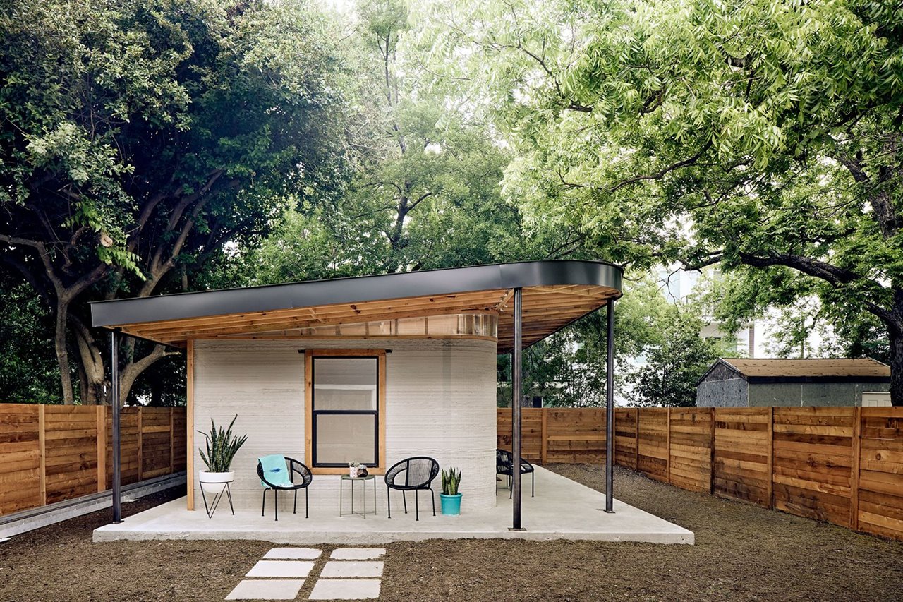 Una casa en Austin (Texas) construida en un solo día por una impresora 3D gigante. El proyecto es de la "start-up" Icon, y su coste es de 9.000 euros.