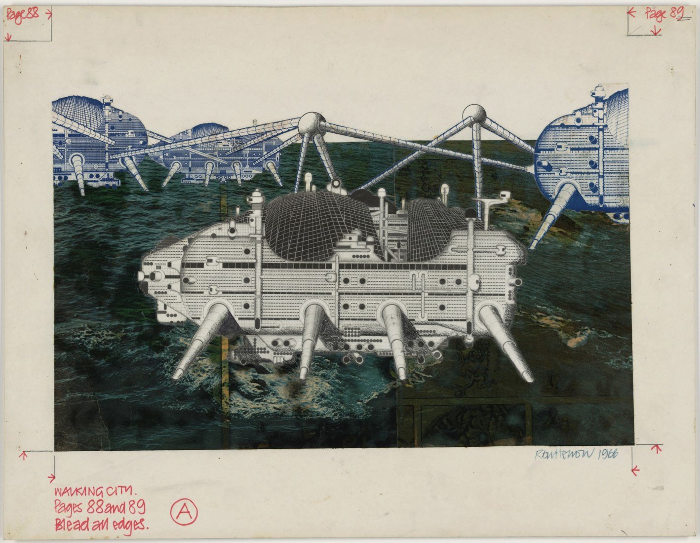 Ron Herron proyecto Walking the City 1964-1966 Archigram