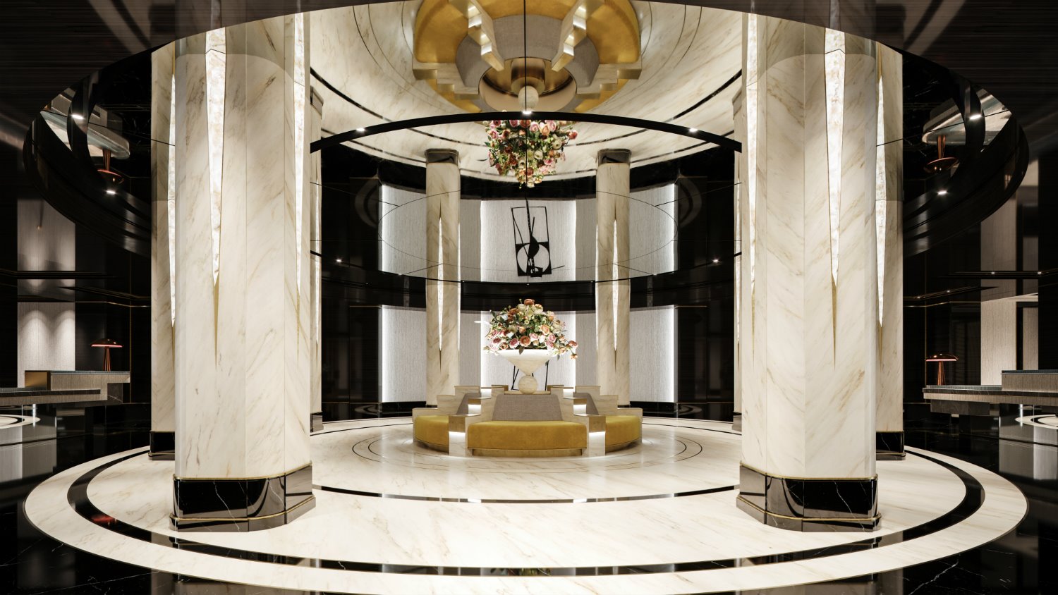 Lobby de los residentes de The Towers of The Waldorf Astoria en Nueva York