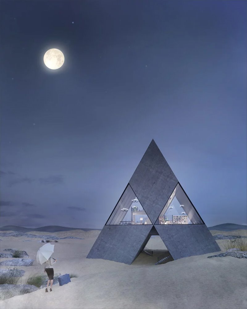 Casas con forma de logo de Karina Wiciak de Wamhouse Studio 