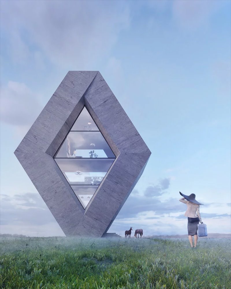 Casas con forma de logo de Karina Wiciak de Wamhouse Studio 