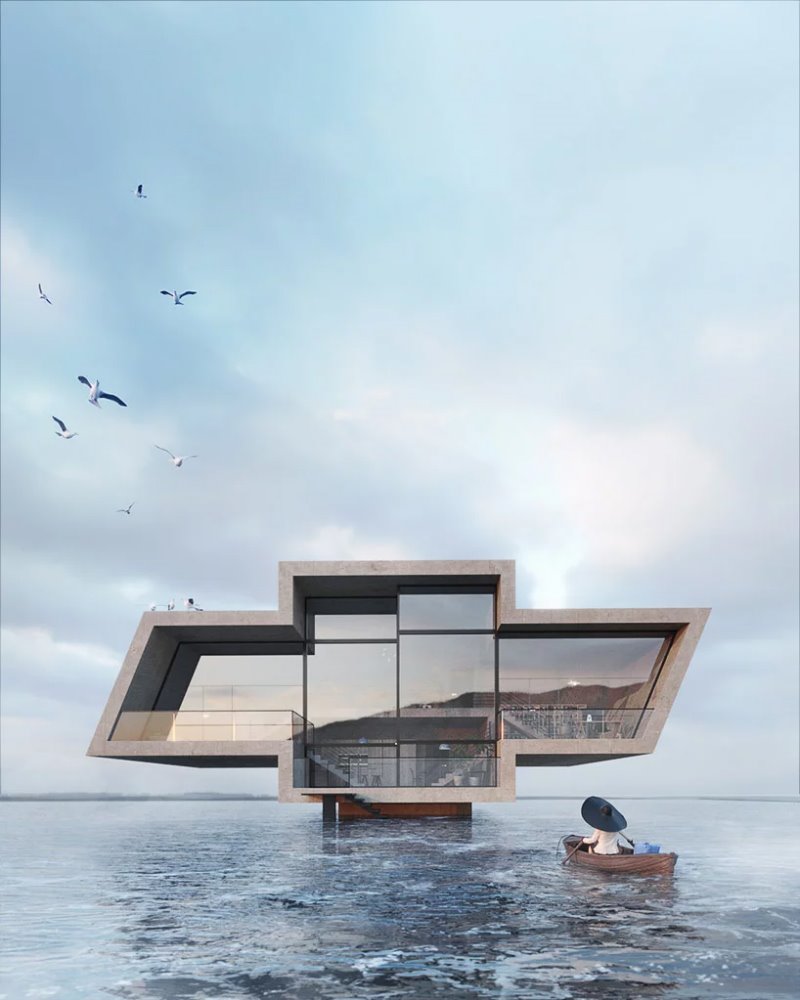 Casas con forma de logo de Karina Wiciak de Wamhouse Studio 