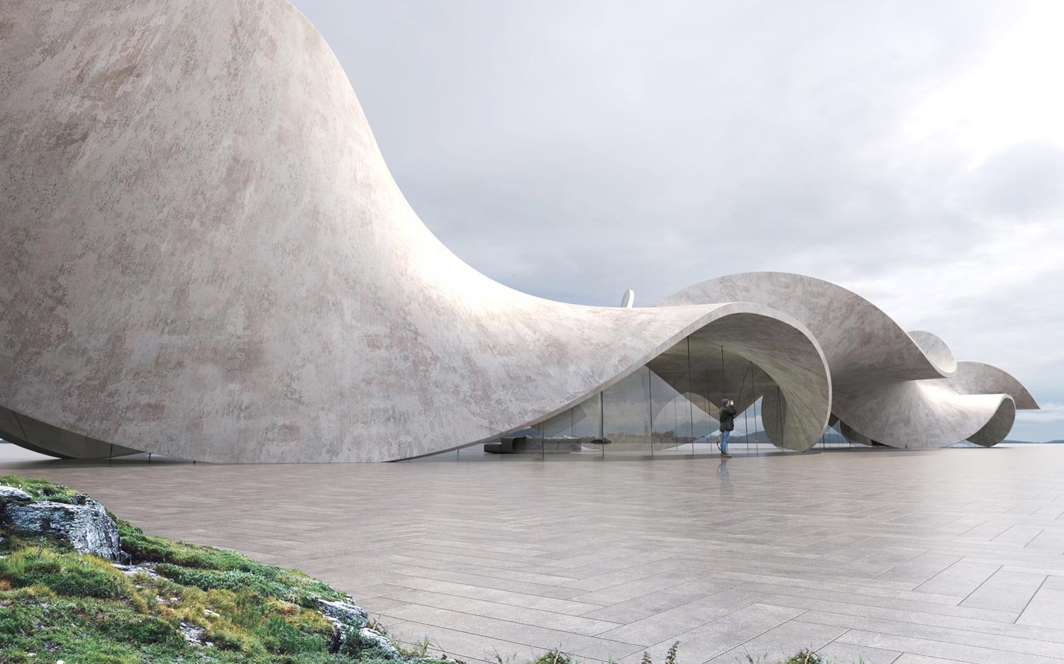 Proyecto de Antony Gibbon de forma escultorica en material concreto