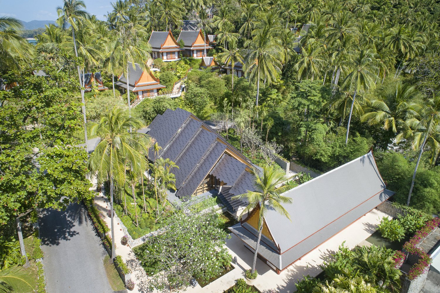 Pabellón de Kengo Kuma en hotel resort Amanpuri de Phuket en Tailandia 