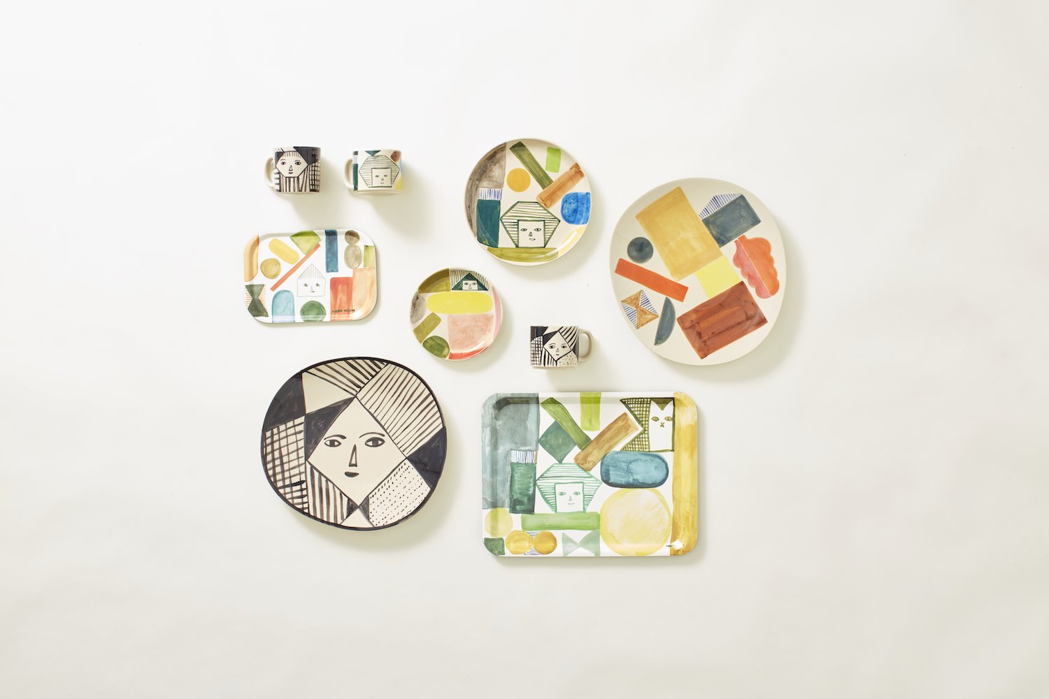 platos, bandejas y tazas para ninos de la coleccion Allsorts de Donna Wilson