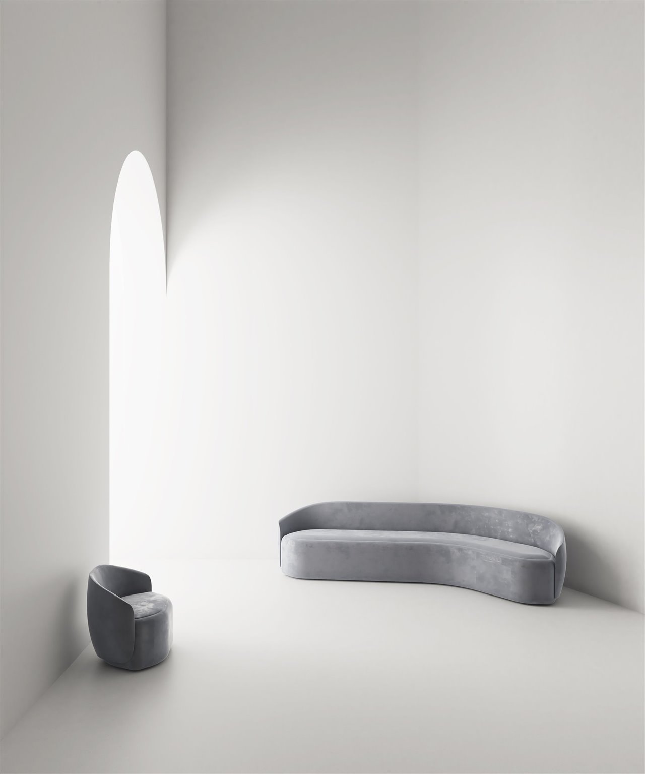 Sillón y sofá de la colección Taylor de Yabu Pushelberg para Stellar Works.