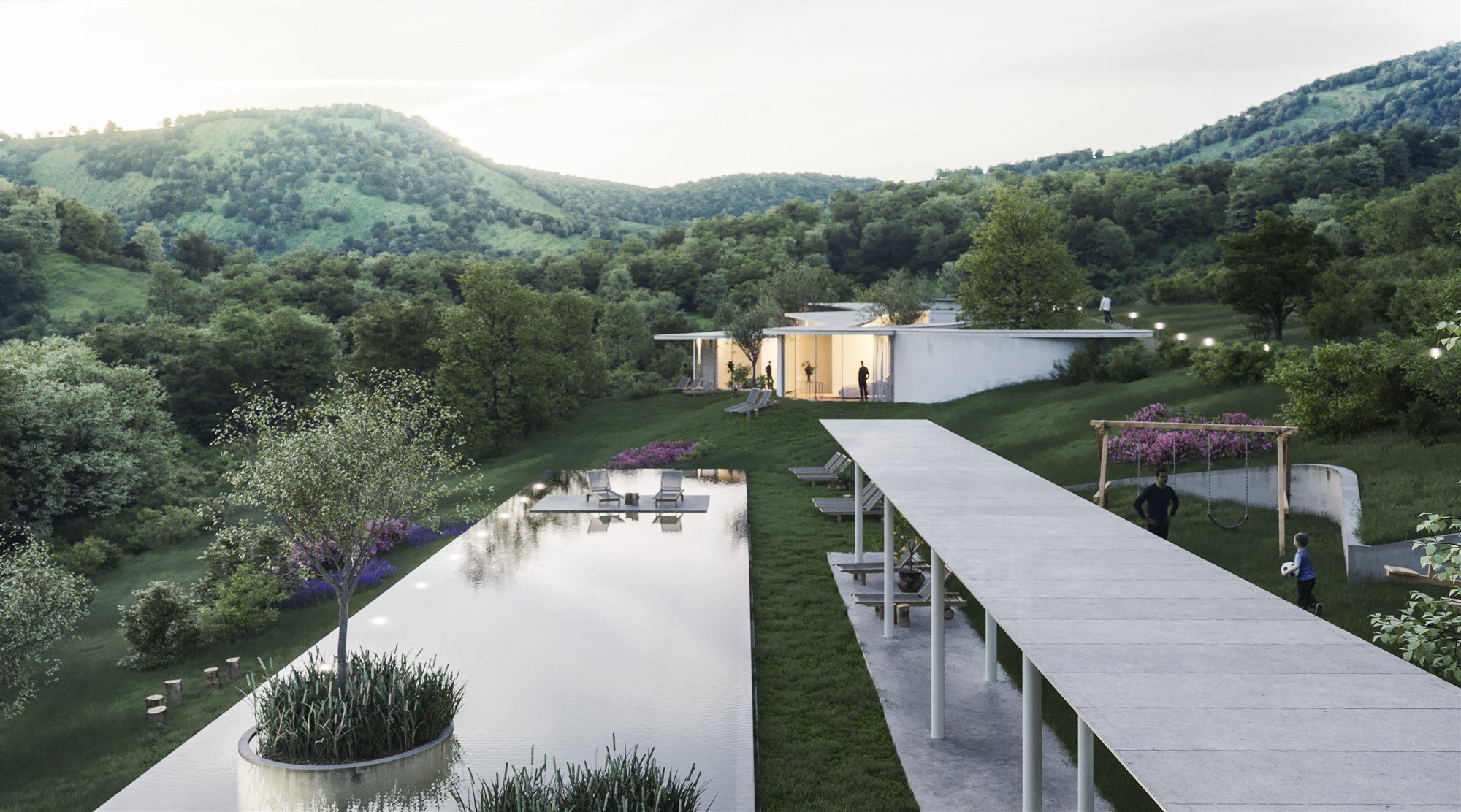 piscina y zona exterior loor hotel en plena naturaleza diseño de paul kaloustian