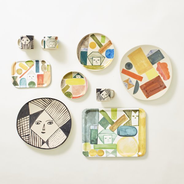 platos, bandejas y tazas para ninos de la coleccion Allsorts de Donna Wilson