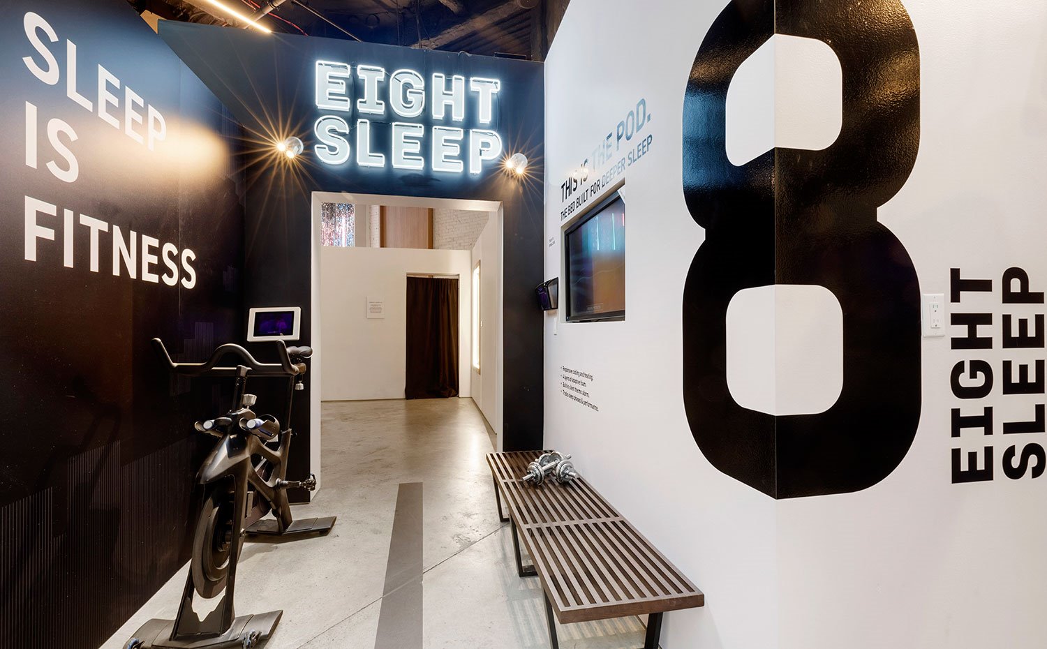 Espacio a modo de gimnasio en Eight-Sleep, planta 1