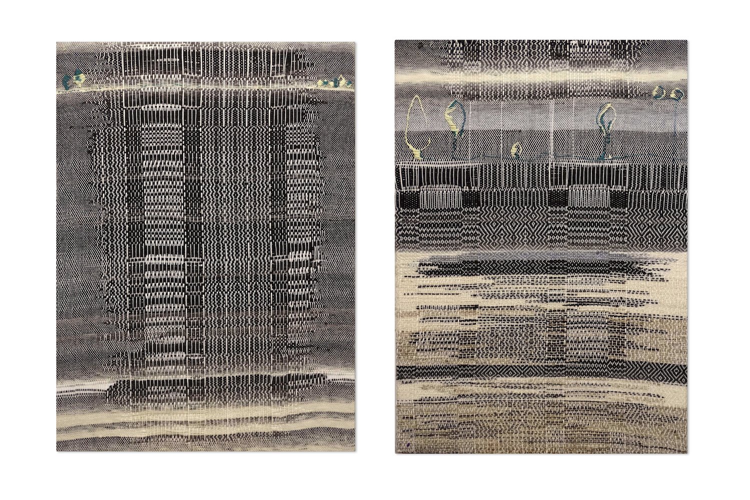 Afsaneh Modiramani, Irán ‘A Little Space to Live’, algodón, lana y seda, (ambos tapices). 2019