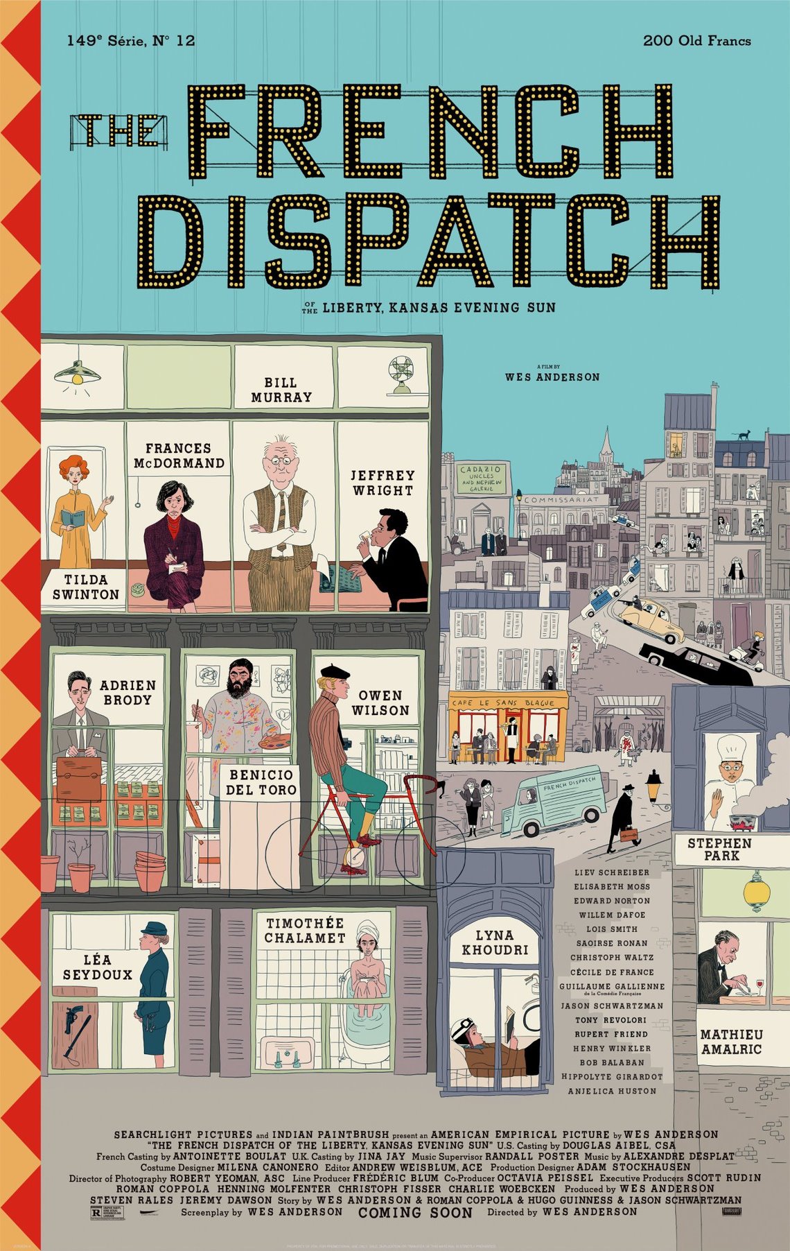 El cartel de The French Dispatch, de Wes Anderson, ilustrado por Javi Aznarez