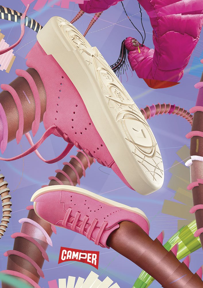 zapatillas-deportivas-Camper SS20 Campaign Courb Women-campana-Elvis-Wesley