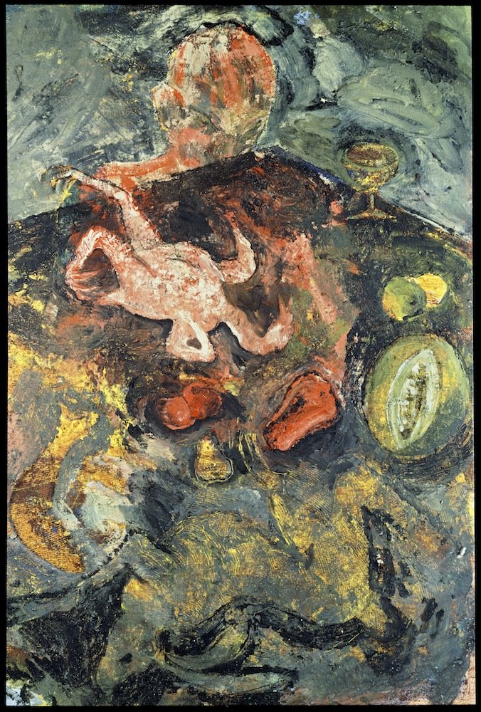 «La Mirada Nutritiva, IX 84» (1984), de Miquel Barceló. Un óleo sobre lienzo de 195x130 cm (en marco de 202,5x138x4 cm.), a la venta en la galería Thaddaeus Ropac.