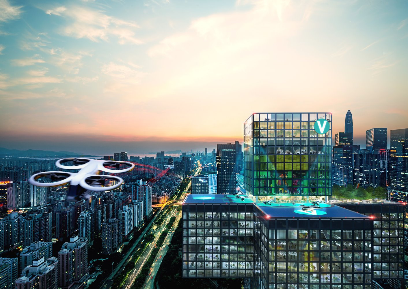 Vertiports de MVRDV y Airbus 